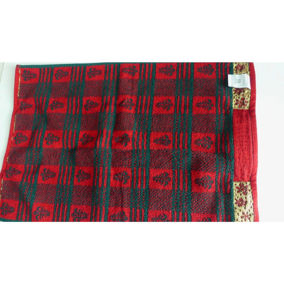 Vtg JCPenney Merry Christmas Towel Set Metallic Thread Hand Finger Home Lot of 2 - Picture 6 of 8